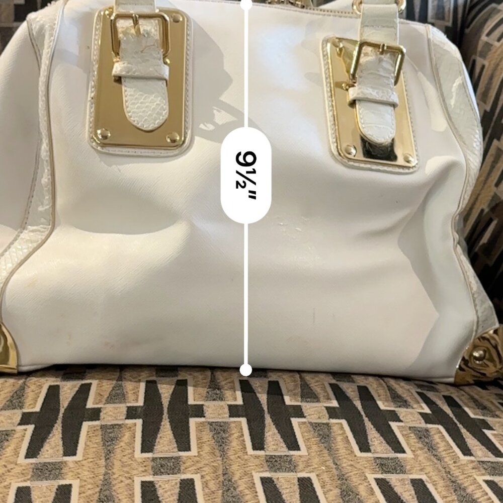 Aldo faux leather large‎ white satchel handbag purse - Picture 12 of 15